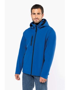 K-KA422-UNISEX 3-LAYER SOFTSHELL HOODED JACKET WITH REMOVABLE SLEEVES