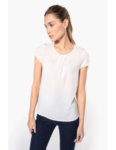 K-KA5002-LADIES' SHORT-SLEEVED CREPE BLOUSE