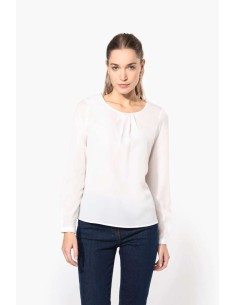 K-KA5003-LADIES' LONG-SLEEVED CREPE BLOUSE