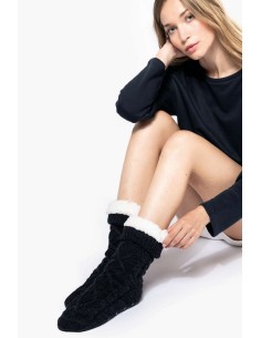 K-KA815-SHERPA-LINED LOUNGE SOCKS