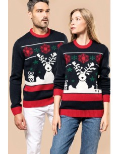 K-KA9010-UNISEX CREW NECK CHRISTMAS JUMPER