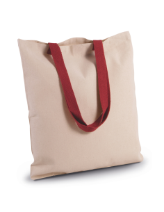 K-KI0277-FLAT CANVAS SHOPPER WITH CONTRAST HANDLE