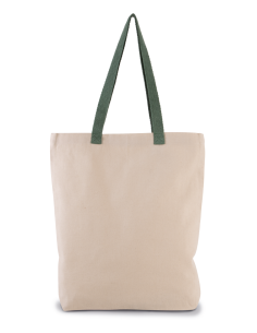K-KI0278-SHOPPER BAG WITH GUSSET AND CONTRAST COLOUR HANDLE