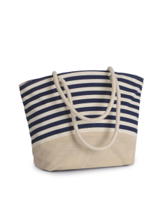 K-KI0283-JUTE CANVAS DUFFEL SHOPPING BAG
