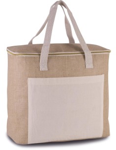 K-KI0354-JUTE COOL BAG - LARGE SIZE