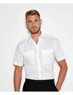 K-KK133-Mens Tailored Fit Pilot Shirt Short Sleeve