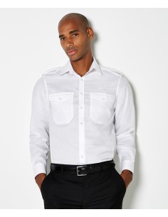 K-KK134-Mens Tailored Fit Pilot Shirt Long Sleeve