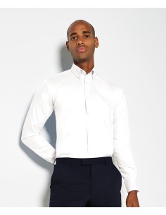 K-KK139-Chemise Sergé Oxford Coupe Slim à Manches Longues Sans Repassage