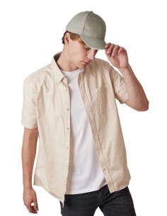 K-KP198-CAP IN ORGANIC COTTON WITH CONTRASTING SANDWICH PEAK - 6PANELS