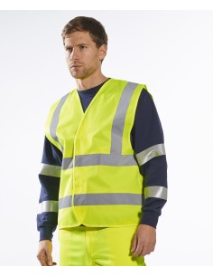 P-C470-Gilet deux bandes et bretelles de haute visibilité (C470)