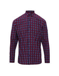 P-PR256-'SIDEHILL' CHECK - MEN'S LONG SLEEVE COTTON SHIRT