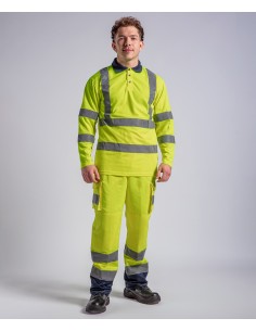 P-RX715-Polo manches longues à visibilité renforcée
