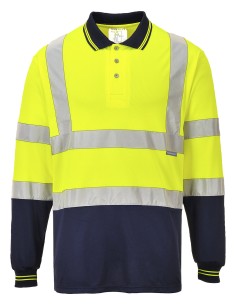P-S279-Polo bicolore à manches longues (S279)