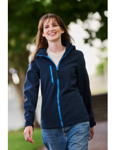 R-RETRA702-WOMEN'S VENTURER 3 LAYER HOODED PRINTABLE SOFTSHELL JACKET