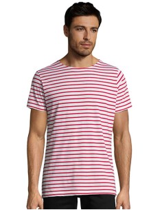 S-01398-Mens Round Neck Striped T-Shirt Miles
