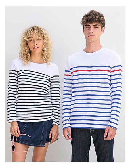 S-03100-Womens Long Sleeve Striped T-Shirt Matelot