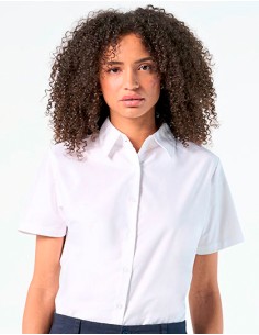 S-16030-Womens Oxford-Blouse Elite Short Sleeve