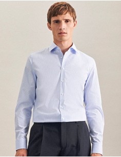S-293640-293660-Mens Shirt 2 Shaped Check/Stripes Long Sleeve