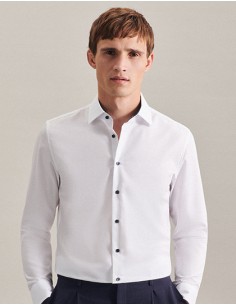 S-293690-Mens Shirt Poplin Shaped Fit Long Sleeve