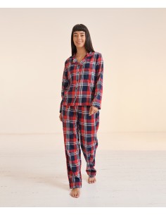 S-SK074-Womens Tartan Lounge Set