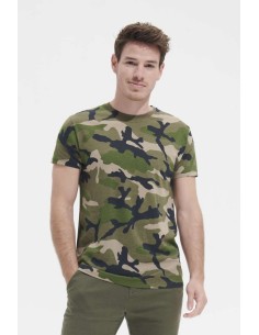 S-SO01188-SOL'S CAMO MEN - ROUND COLLAR T-SHIRT