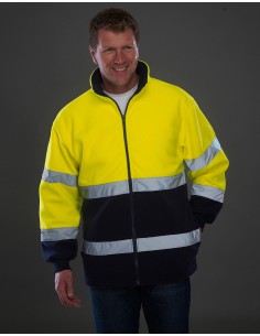 Y-HVK10B-Hi-Vis 2 Bands 2-Tone Fleece Jacket