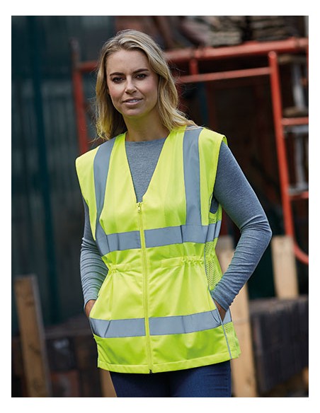 Y-HVW180-Ladies Hi-Vis Executive Waistcoat