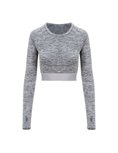 A-JC039-WOMEN'S LONG SLEEVE CROP T