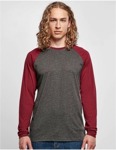B-BB023-Mens Contrast Raglan Longsleeve T-Shirt