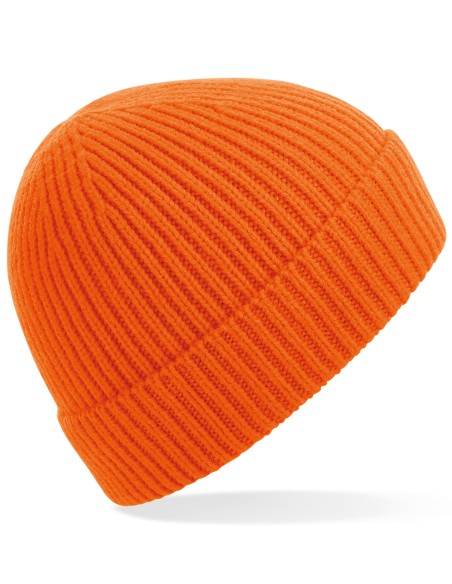 B-B380-Engineered Knit Ribbed Beanie