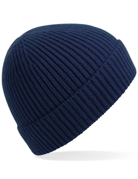 B-B380-Engineered Knit Ribbed Beanie