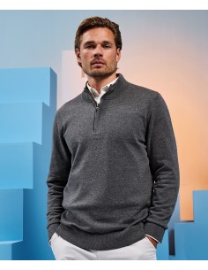 A-AQ048-Pull homme zip 1/4