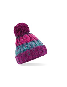 B-B486b-Junior Corkscrew Pom Pom Beanie
