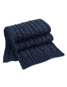 B-B499-Cable Knit Melange Scarf