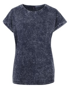 B-BY053-Ladies Acid Washed Extended Shoulder Tee