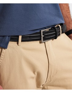 A-AQ903-Ceinture tressée en cuir vértable