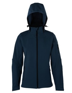 H-1102-Womens Hooded Soft-Shell Jacket