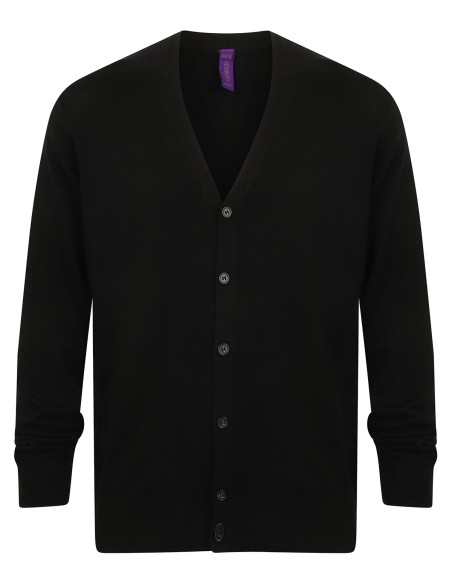 H-HB722-Cardigan col V à boutons Homme