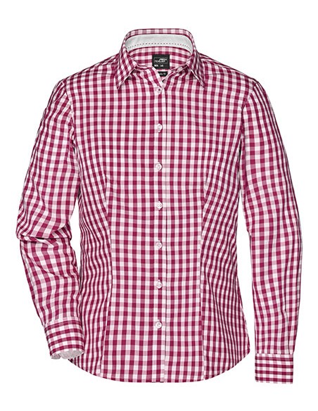 J-JN616-Ladies Checked Blouse