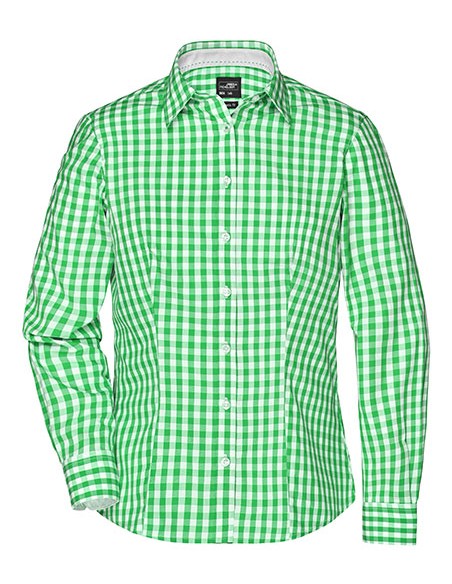 J-JN616-Ladies Checked Blouse