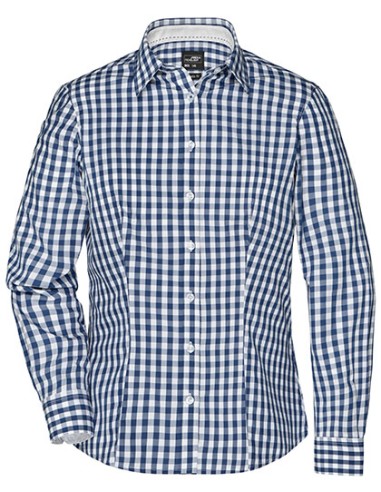 J-JN616-Ladies Checked Blouse