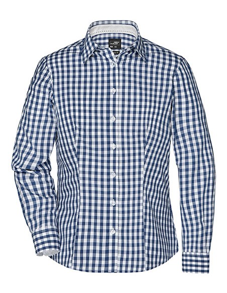 J-JN616-Ladies Checked Blouse