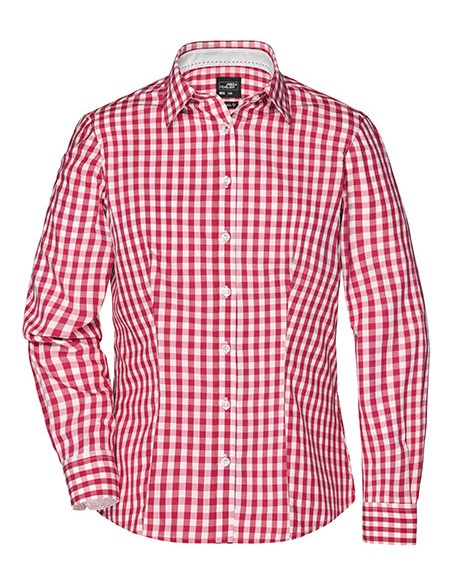 J-JN616-Ladies Checked Blouse