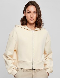 B-BY237-Ladies Short Oversized Zip Jacket
