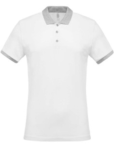 K-KA258-Polo piqué bicolore homme