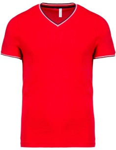 K-KA374-MEN'S PIQUÉ KNIT V-NECK T-SHIRT