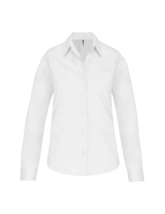 K-KA542-LADIES' LONG-SLEEVED COTTON POPLIN SHIRT