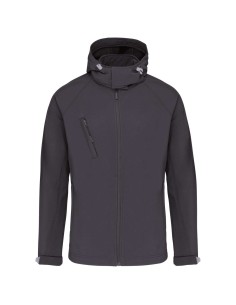 K-KB413-MEN'S DETACHABLE HOODED SOFTSHELL JACKET