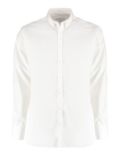 K-KK182-Mens Slim Fit Stretch Oxford Shirt Long Sleeve
