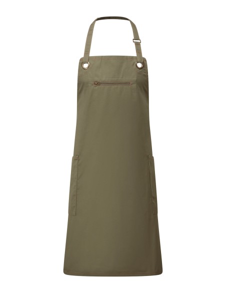 P-PR121-'Barley' Contrast Stitch Sustainable Bib Apron